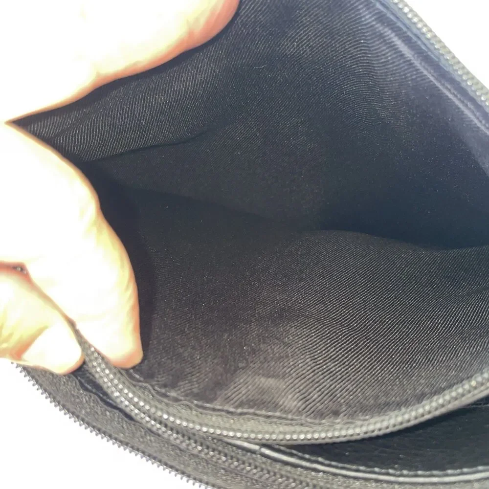 Great American Leather Works Black Shoulder Bag Crossbody Multi Zipper Pocket